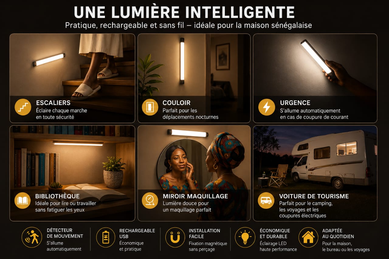Lampe LED Intelligente à Détecteur de Mouvement